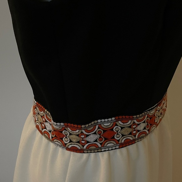 Sold : Vintage 60s 70s Mod Maxi Dress Black And White Party Dress Size (14) sm - Picture 4 of 6